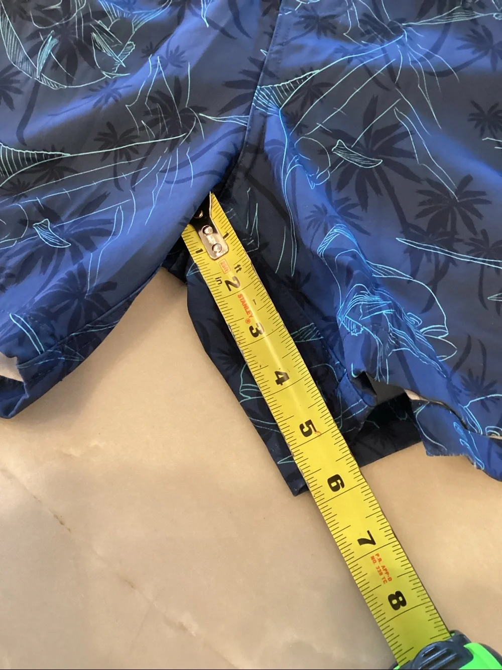 Huk Navy Swim Trunks with Aqua Marlin Print